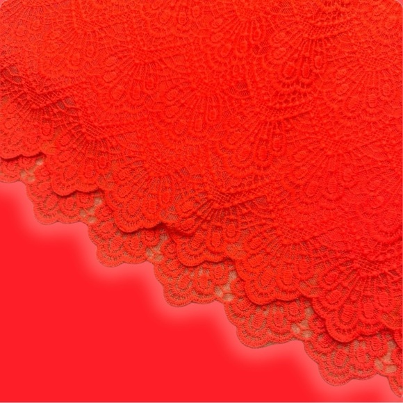 J. Crew Factory Women’s A-Line Crochet Lace Skirt in Bright Orange Size 14 - Picture 4 of 5